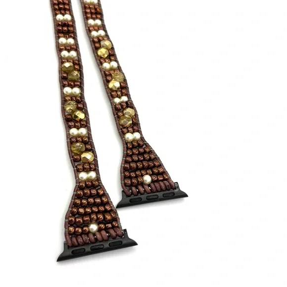 HAND CRAFTED Brown Leather Apple Watch Wrap - Picture 3 of 5